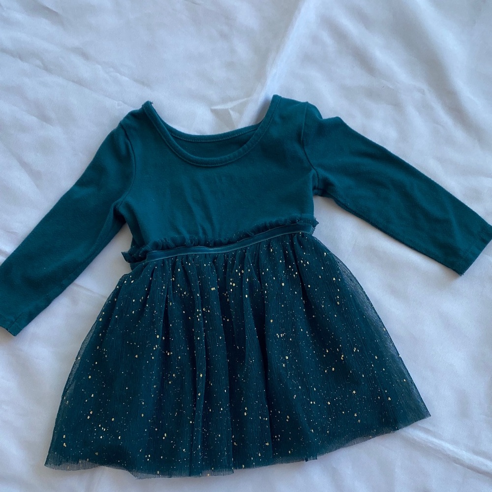 Cat & Jack Burgundy and Teal Toddler Dresses with Glitter 18 Months 4 pieces - Picture 9 of 13